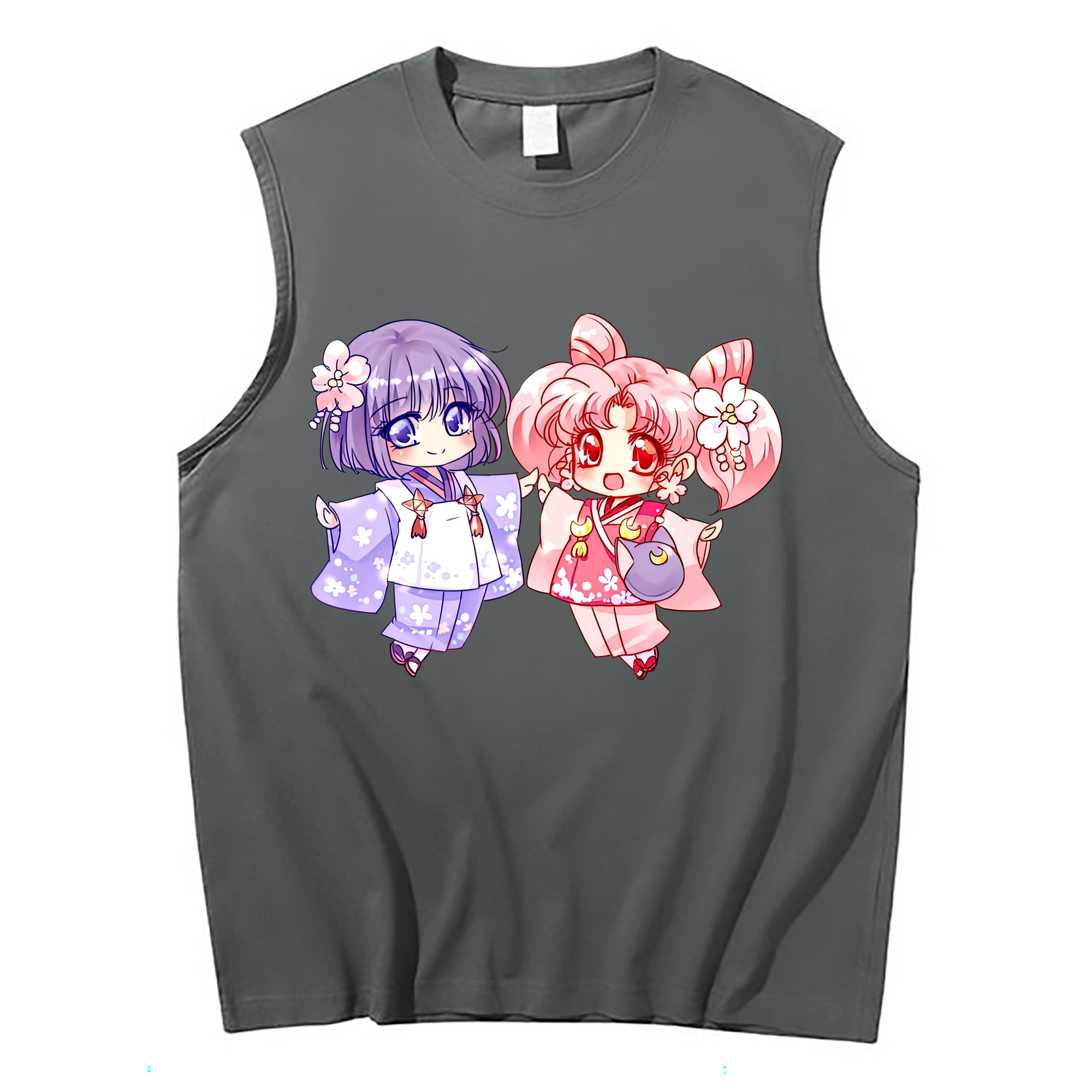 （画像用） 美少女戦士セーラームーン ちびうさ Sailor Moon Chibiusa Tsukino Usagi Small Lady Serenity コットン100％タンクトップ（フロントプリント）